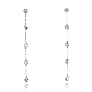 Tiffany & Co. Platinum Elsa Peretti Diamond By The Yard Drop Earrings