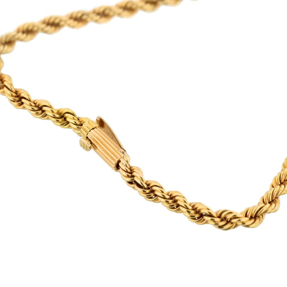 Van Cleef & Arpels 18K Yellow Gold Twiste Rope Chain Necklace