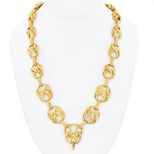 David Webb 18K Yellow Gold Textured Twisted Link Necklace