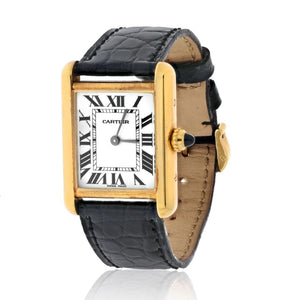 Cartier Tank Americane 18K Yellow Gold Model 2442 Women Watch