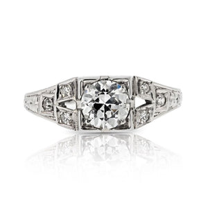 18K White Gold 0.85 Old European Cut Diamond Engagement Ring