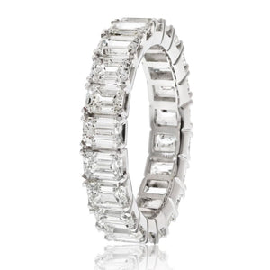 14K White Gold 5.00cttw Emerald Cut Diamond Eternity Eternity Band