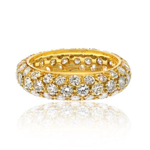 18K Yellow Gold 4.00cttw Multirow Diamond Eternity Ring