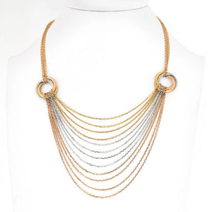 Cartier 18K Tri Color Trinity Draped Chain Necklace