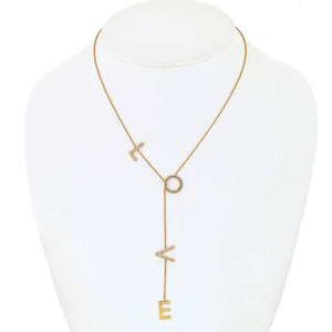 Love 18K Yellow Gold Diamond L-O-V-E Necklace