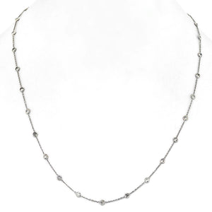 Platinum 1.96cttw Round Diamond By The Yard Necklace