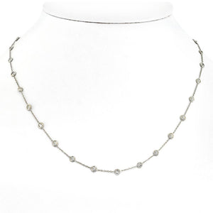 Platinum 2.44cttw Round Diamond By The Yard Necklace