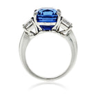 8 carat Sapphire Diamond Cornflower Cushion Cut Ring - The Back Vault