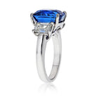 8 carat Sapphire Diamond Cornflower Cushion Cut Ring - The Back Vault