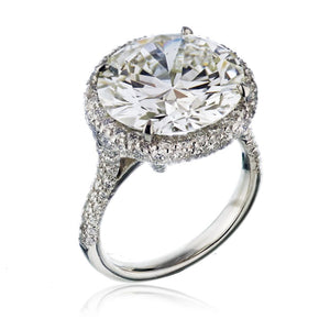 9 carat Round Diamond L/SI2 GIA Halo Engagement Ring