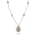 Platinum 6.81 Carat Pear Shape Diamond Necklace - The Back Vault