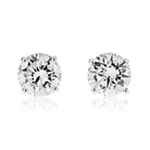 2.98 cttw Round Diamond Stud Earrings (L, VS1, GIA) - The Back Vault