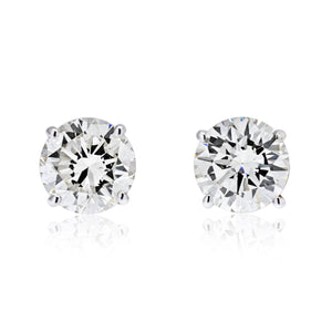 2.98 cttw Round Diamond Stud Earrings (L, VS1, GIA)