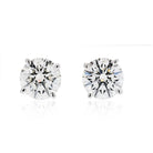 2.43 cttw Round Diamond Stud Earrings (J, VS2, GIA) - The Back Vault