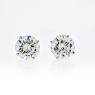 4.07 cttw Round Diamond Stud Earrings (F-G, SI2, GIA) - The Back Vault