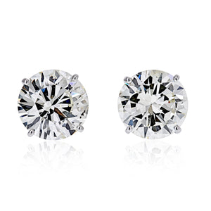 9.56 cttw Round Diamond Stud Earrings (L, I1, GIA)