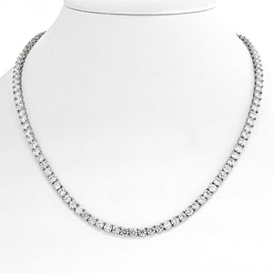 14K White Gold 22.86cts Diamond Tennis Necklace